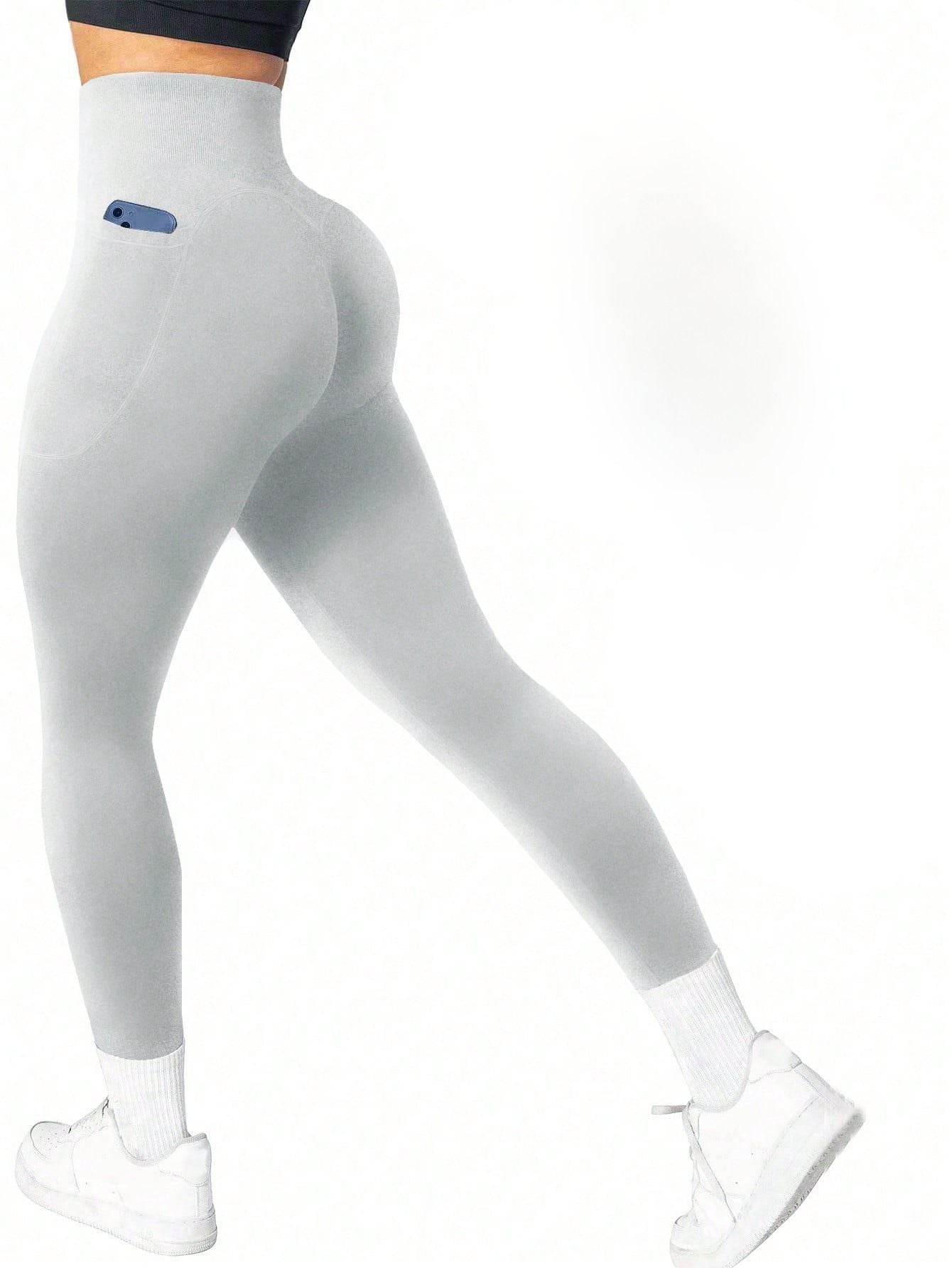 Calça Legging Seamless Cintura Alta Com Bolsos
