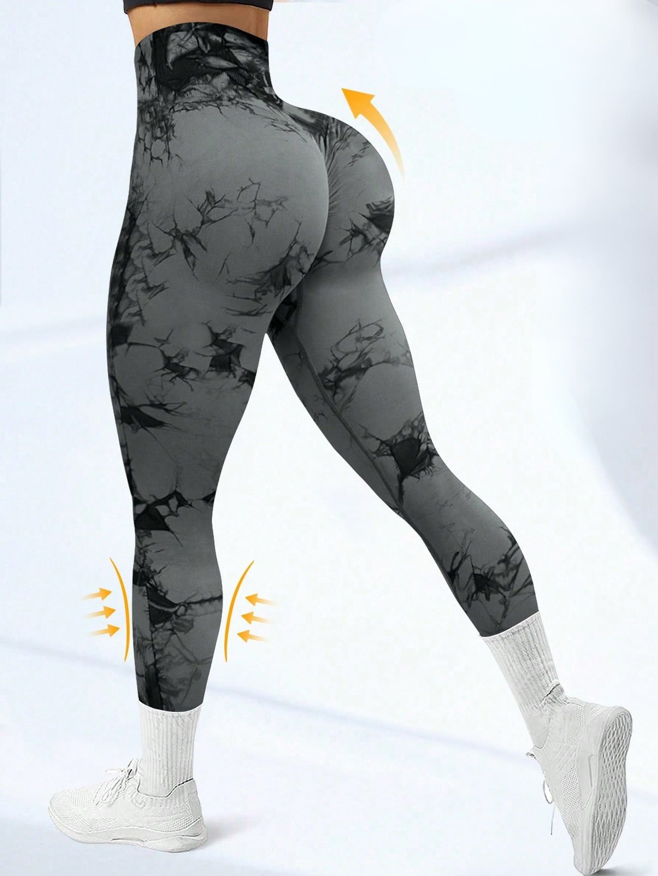 Calça Legging Seamless Tie Dye Empina Bumbum Com Compressão