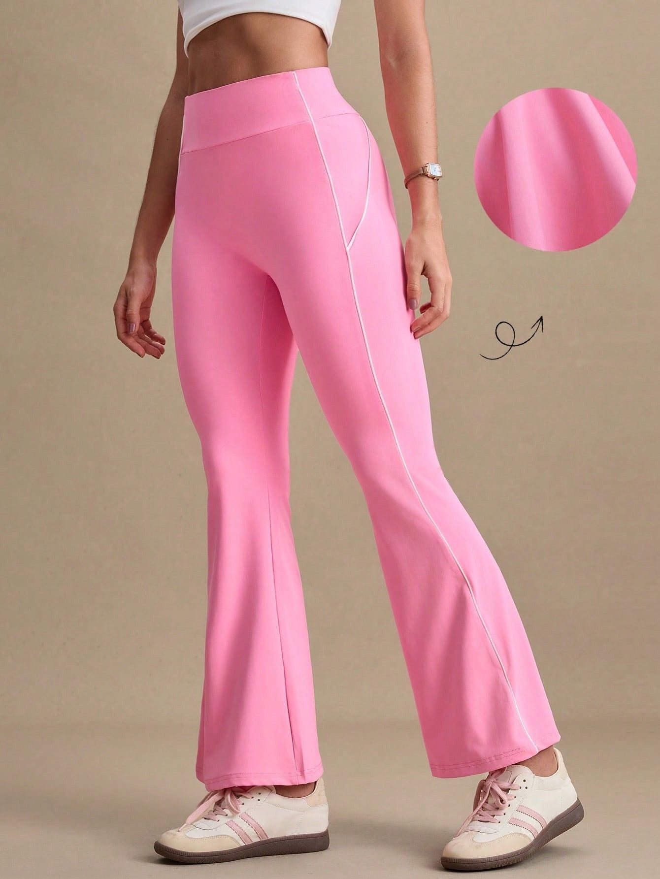 Calça Legging Flare Cintura Alta com Recorte Modelador