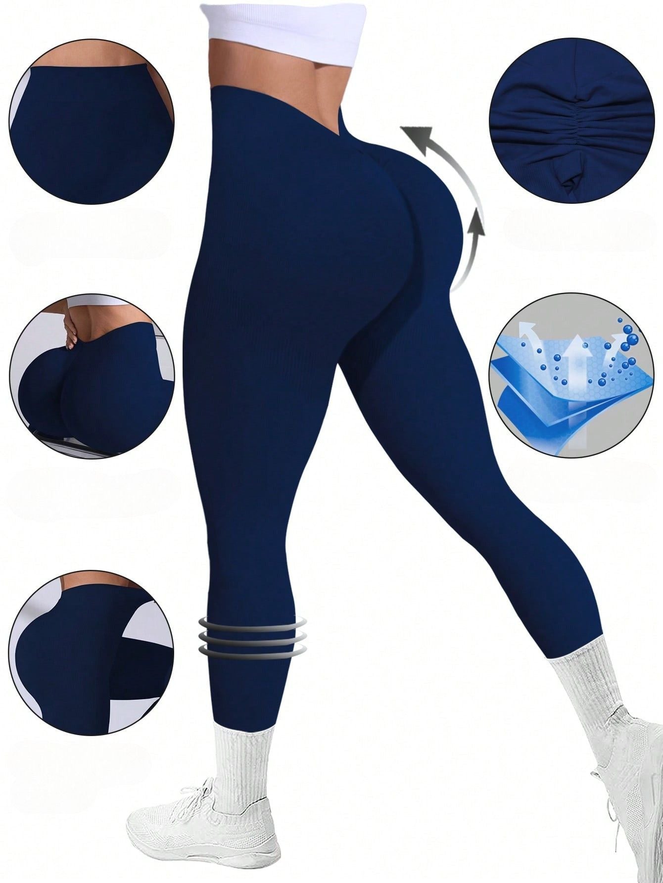 Calça Legging Sem Costura Cintura Alta Texturizada
