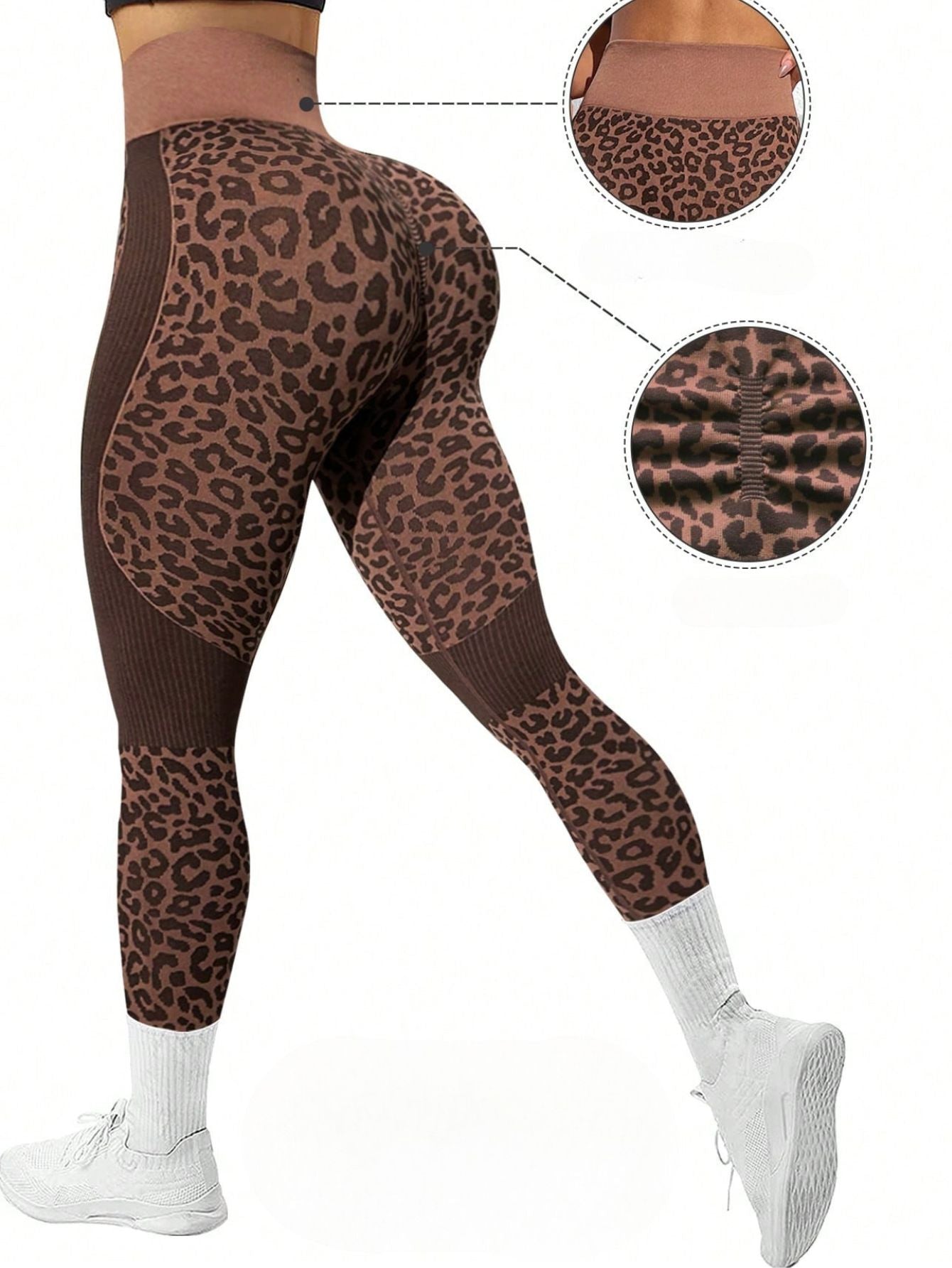 Calça Legging Animal Print Sem Costura Com Compressão