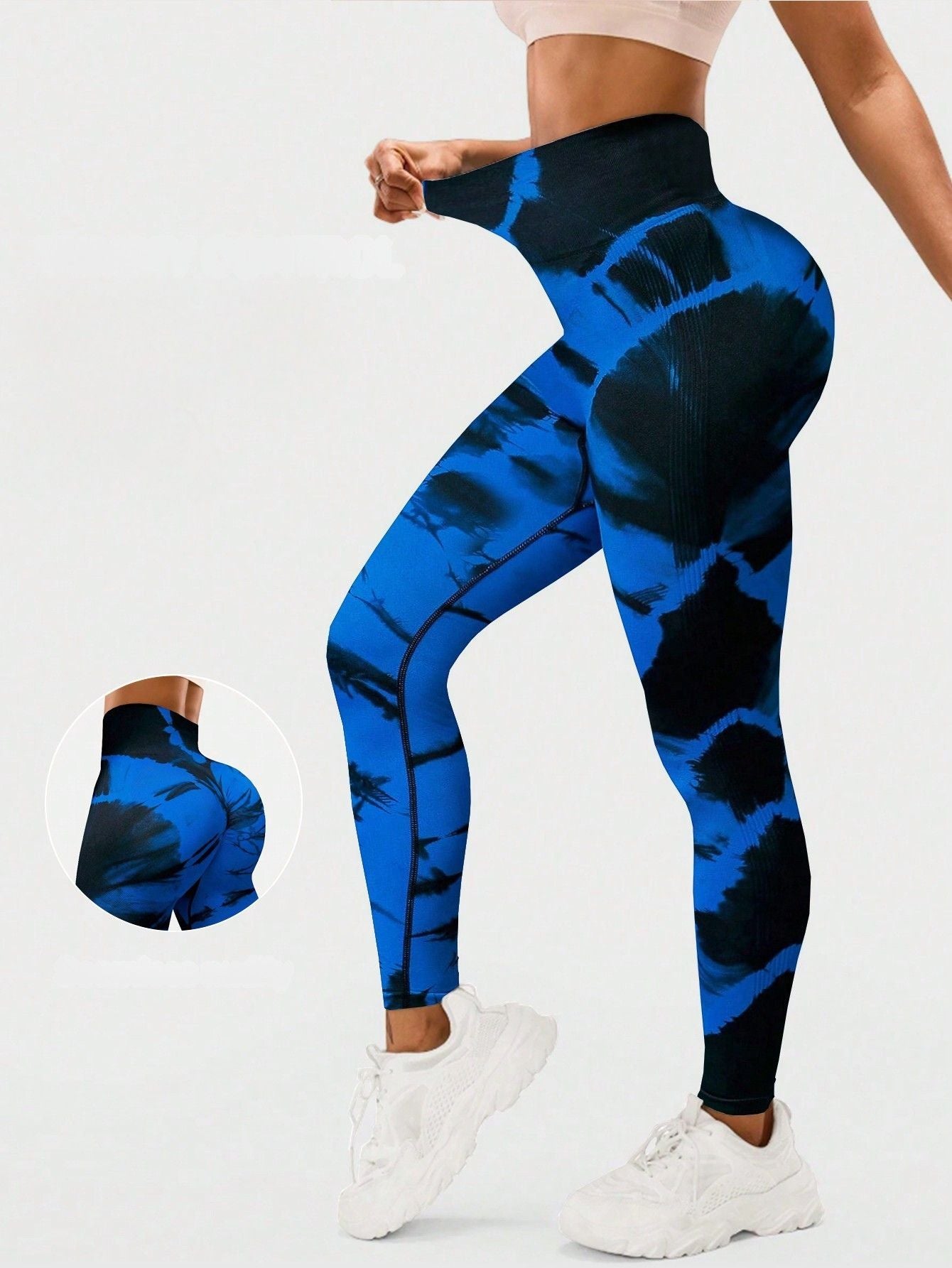 Calça Legging Tie Dye Texturizada Sem Costura