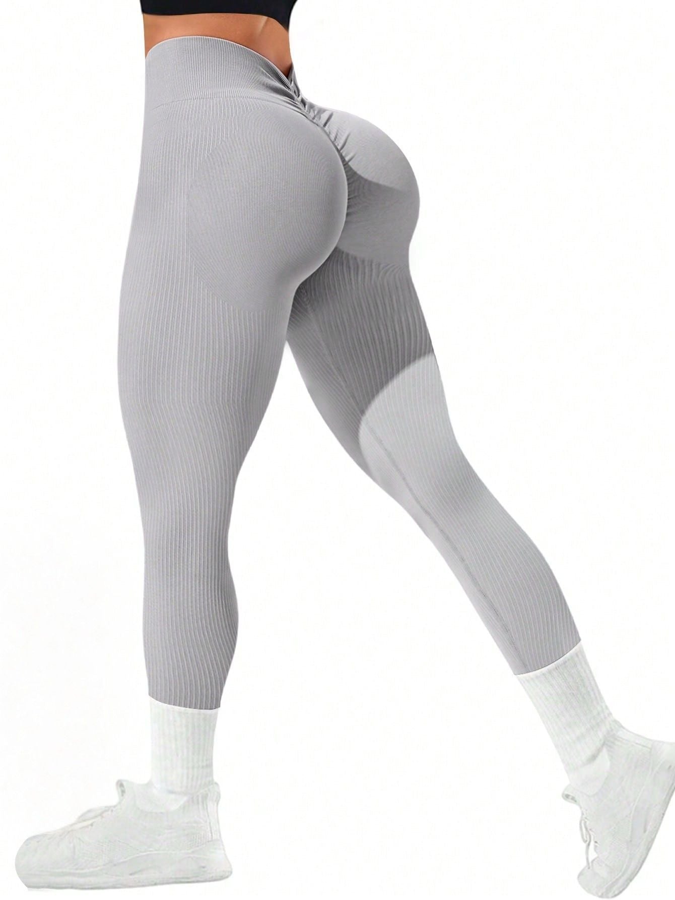 Calça Legging Canelada Sem Costura Push Up