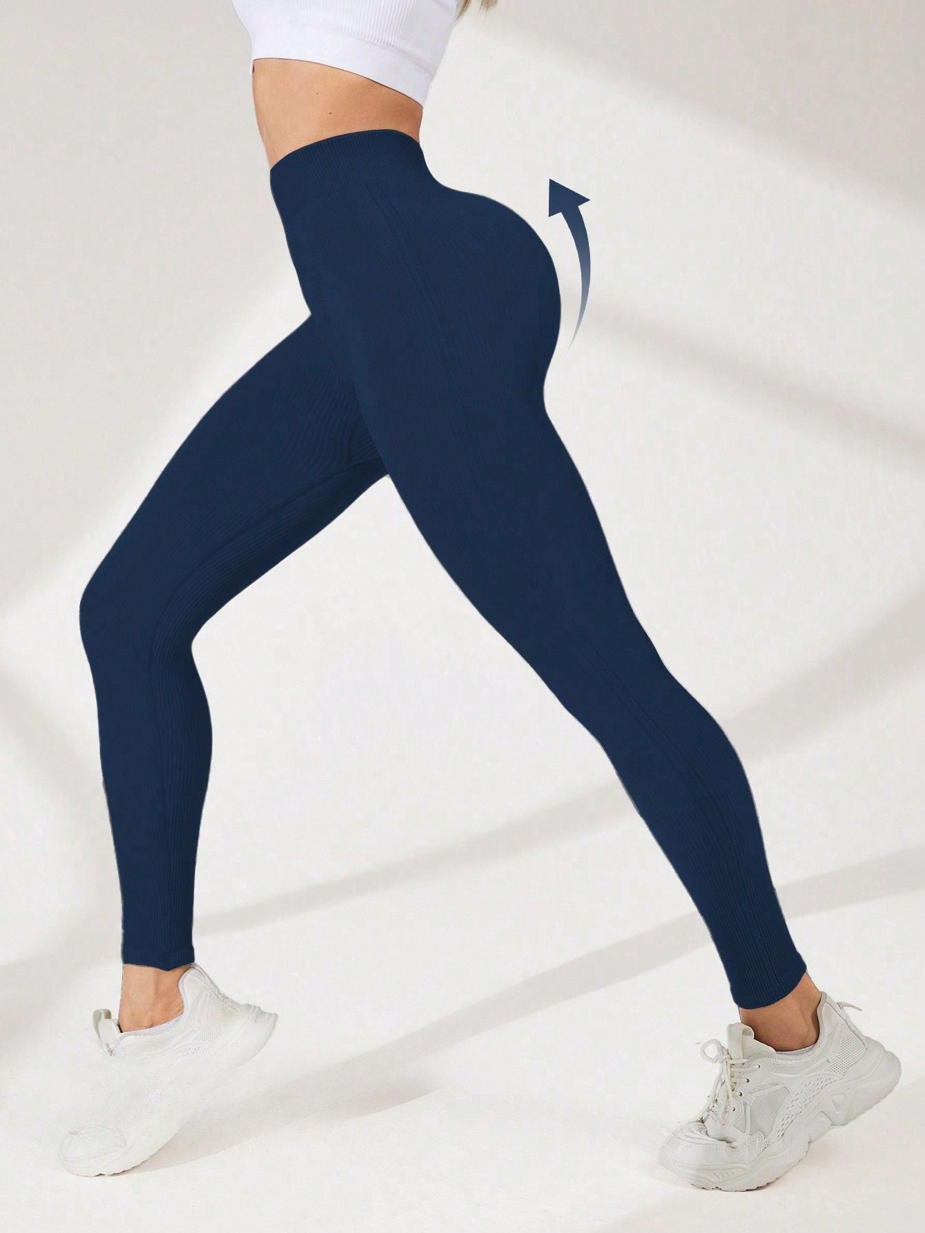 Calça Legging Básica Canelada Com Cintura Alta