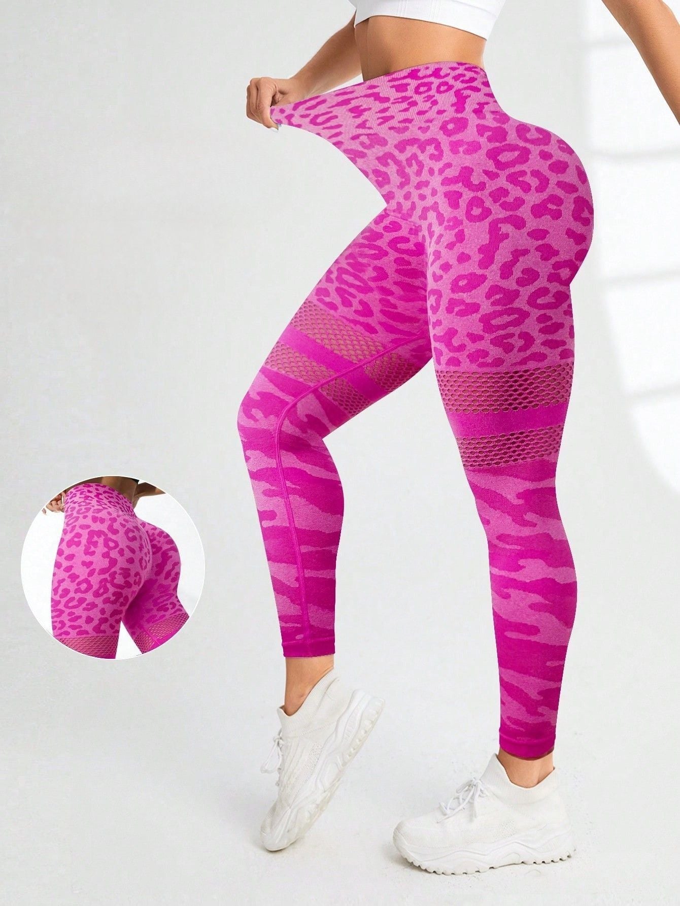Calça Legging Animal Print Com Recortes Efeito Lift