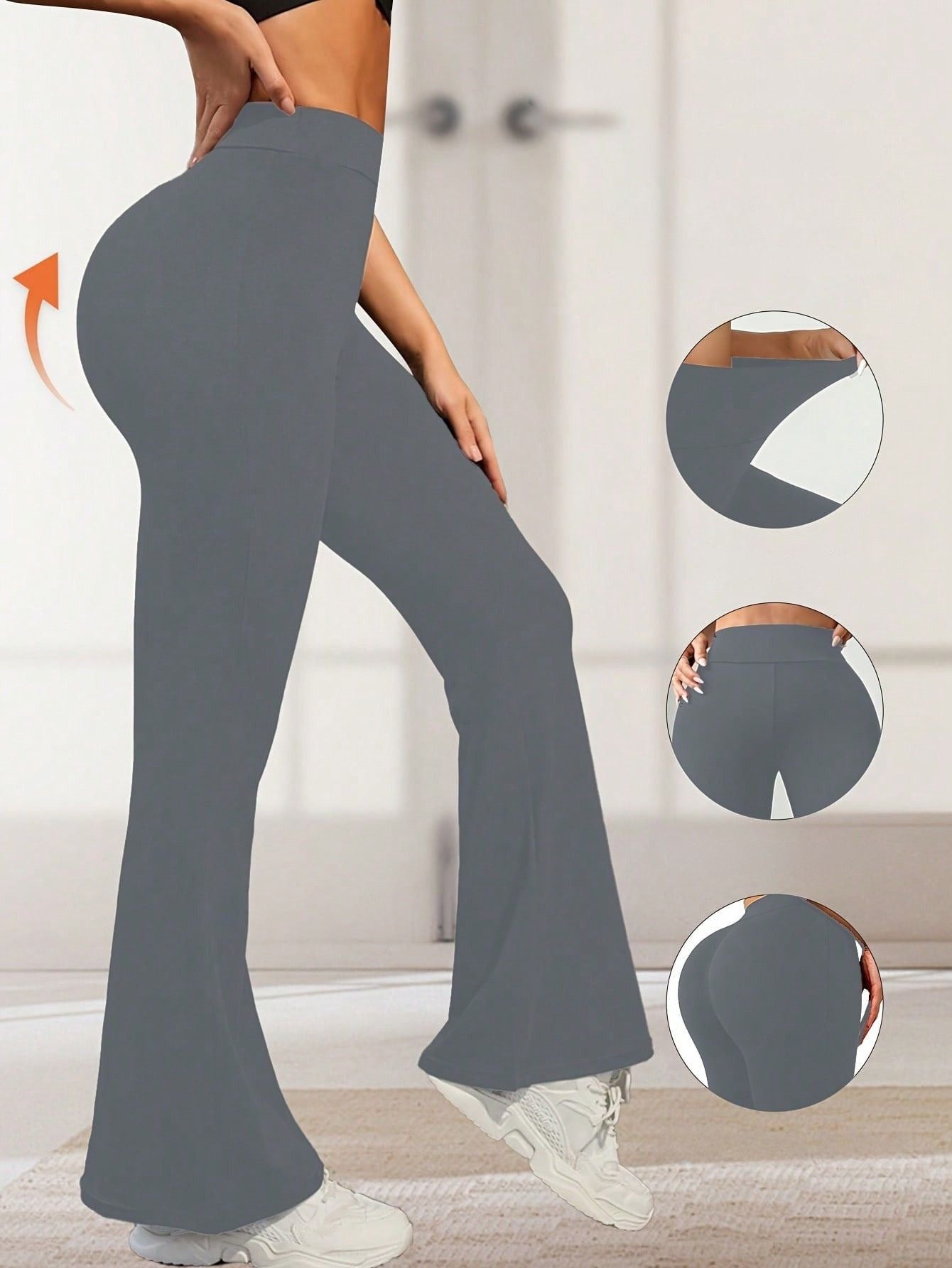 Calça Legging Flare Fitness Feminina Cintura Alta Modeladora