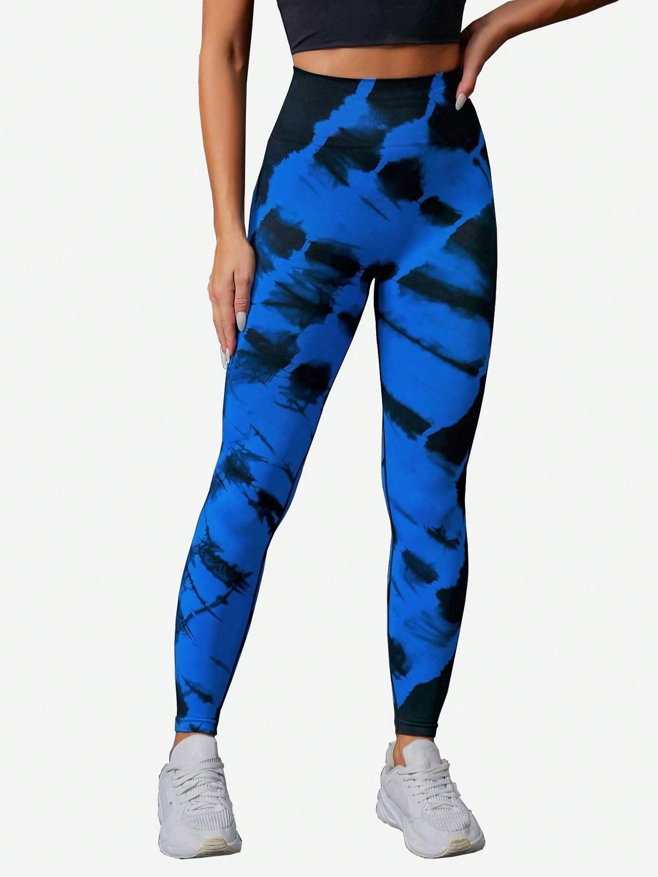 Calça Legging Tie Dye Texturizada Sem Costura
