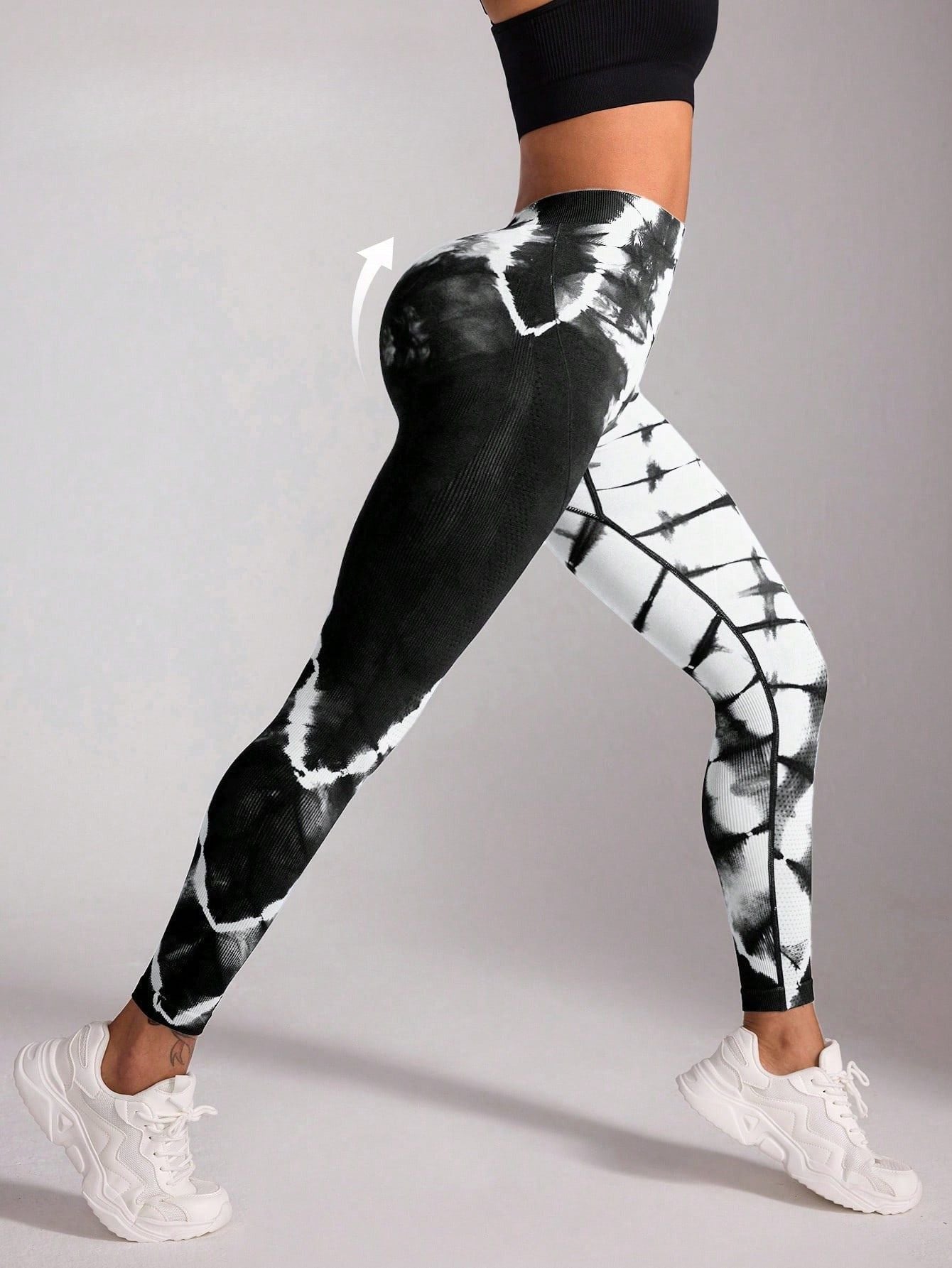 Calça Legging Seamless Estampada Tie Dye Cintura Alta