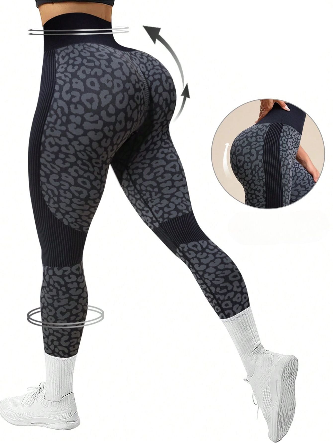 Calça Legging Animal Print Sem Costura Com Compressão