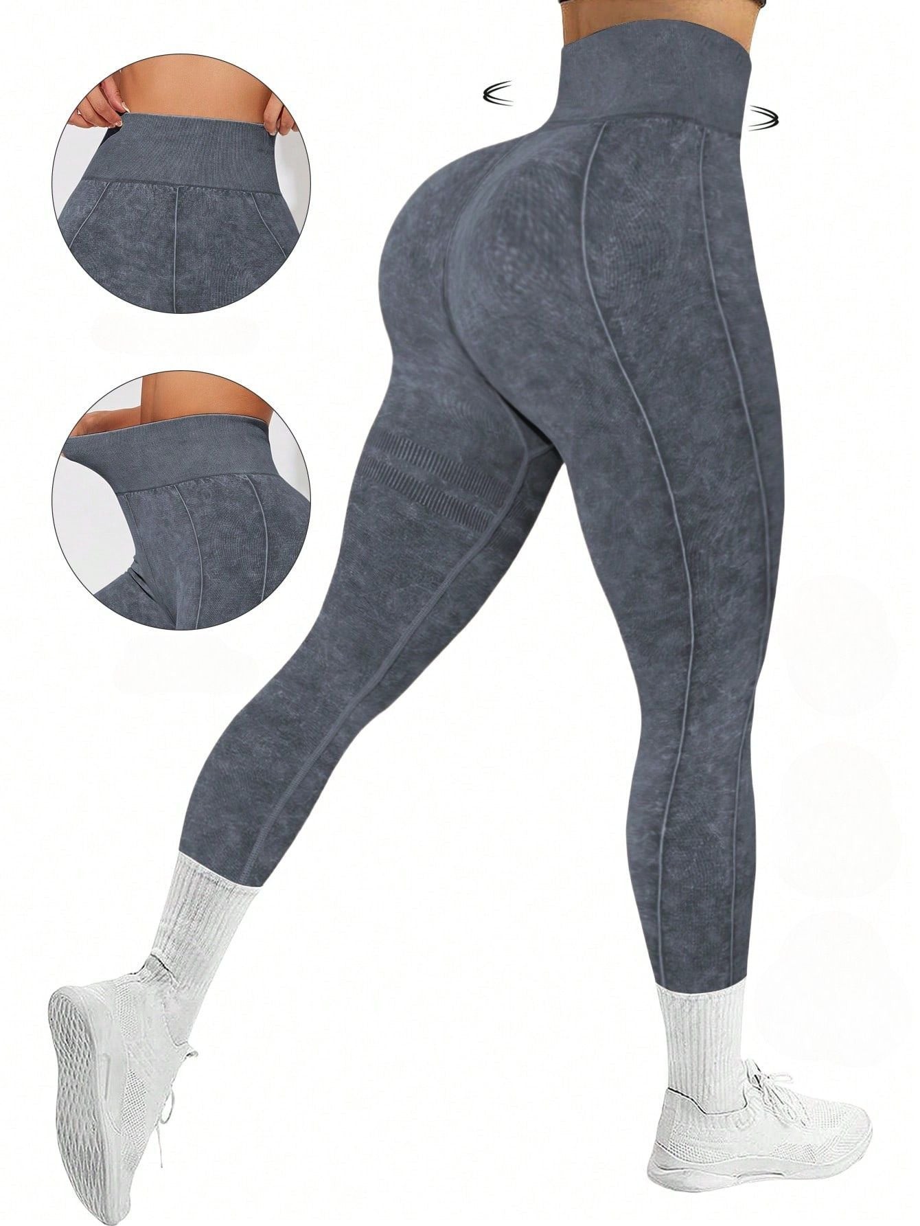 Calça Legging Sem Costura Estonada Cintura Alta