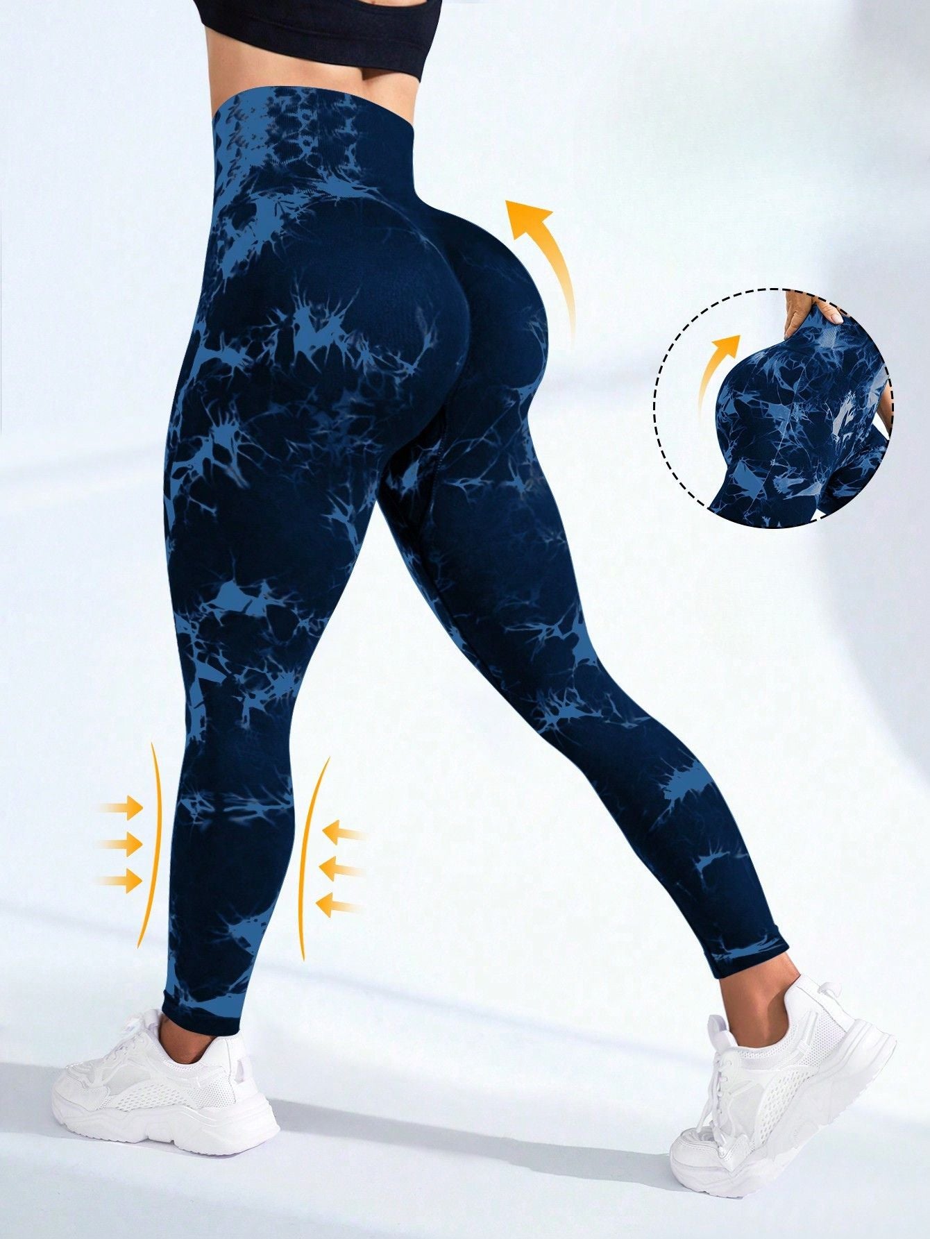 Calça Legging Seamless Tie Dye Empina Bumbum Com Compressão