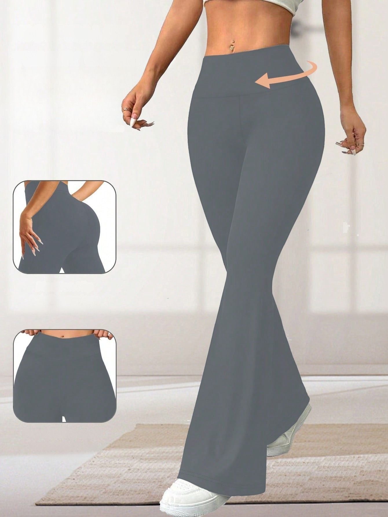 Calça Legging Flare Fitness Feminina Cintura Alta Modeladora