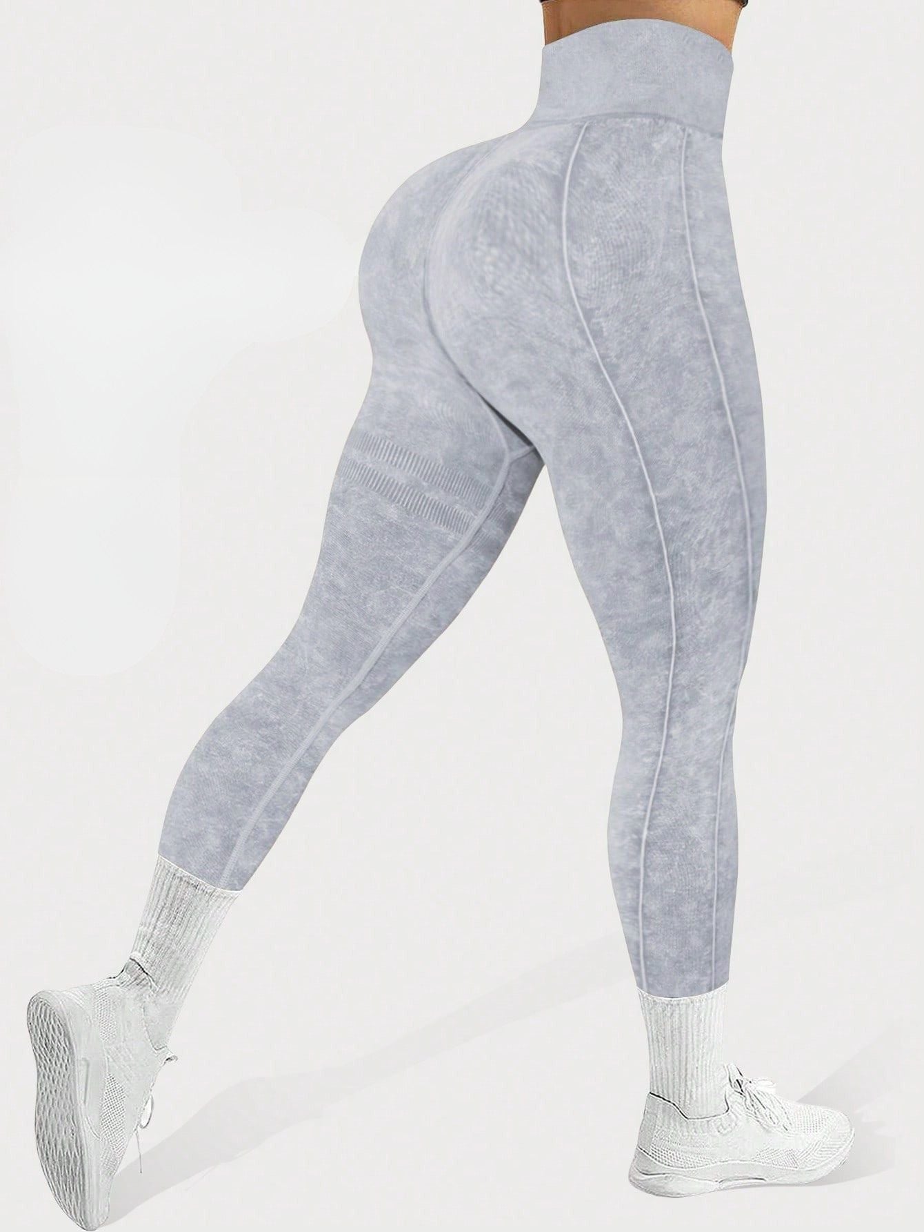 Calça Legging Sem Costura Estonada Cintura Alta