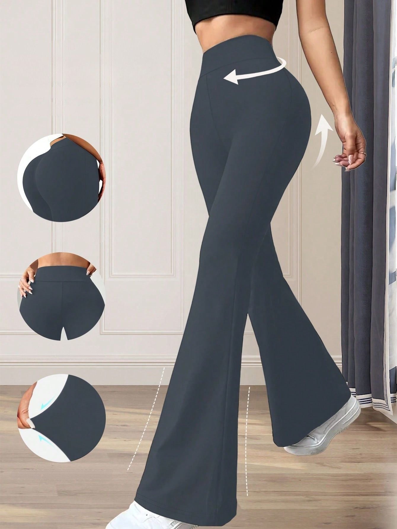 Calça Legging Flare Modeladora Cintura Alta Super Confortável