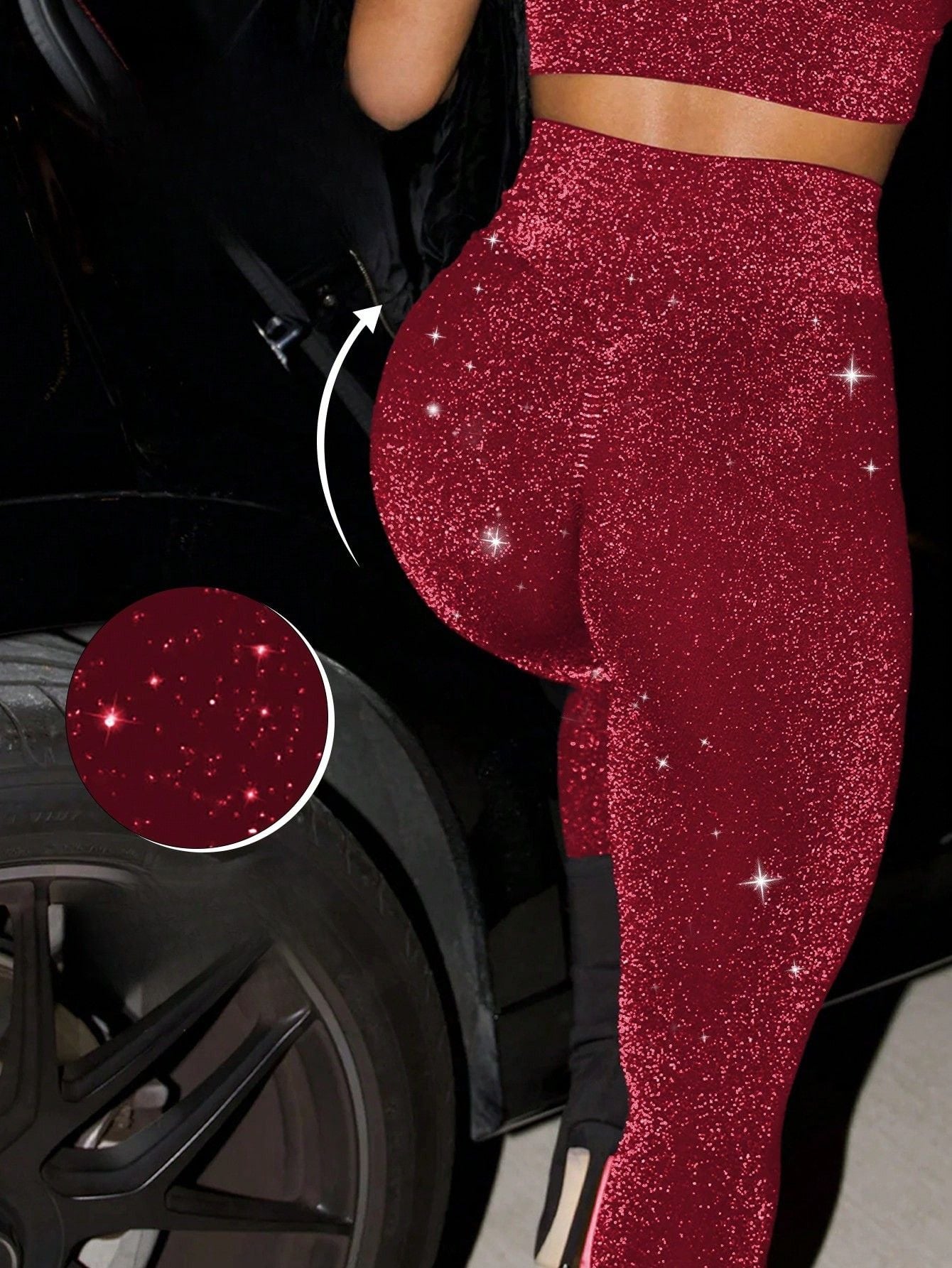 Calça Legging Básica Cintura Alta com Brilho Estelar