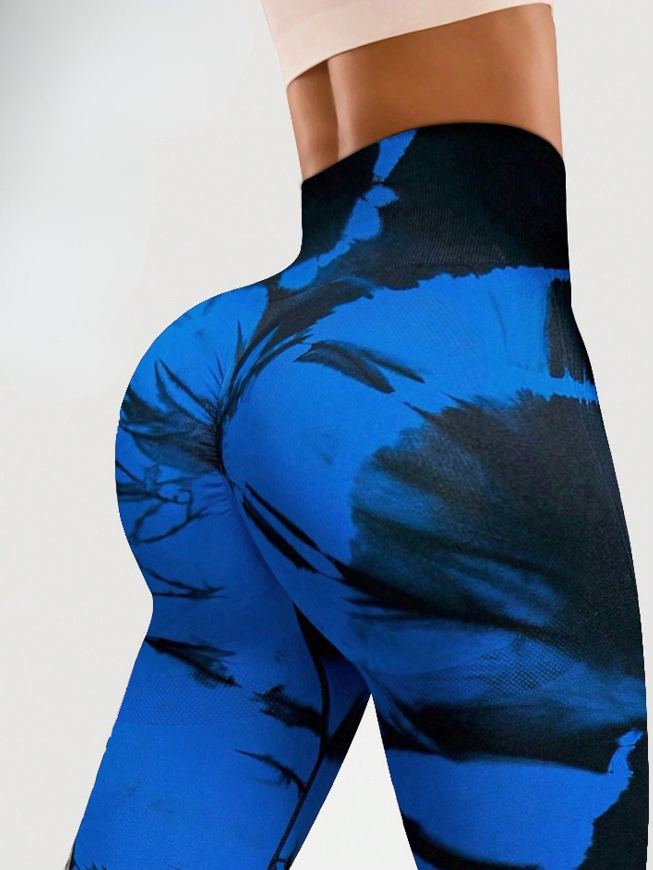 Calça Legging Tie Dye Texturizada Sem Costura