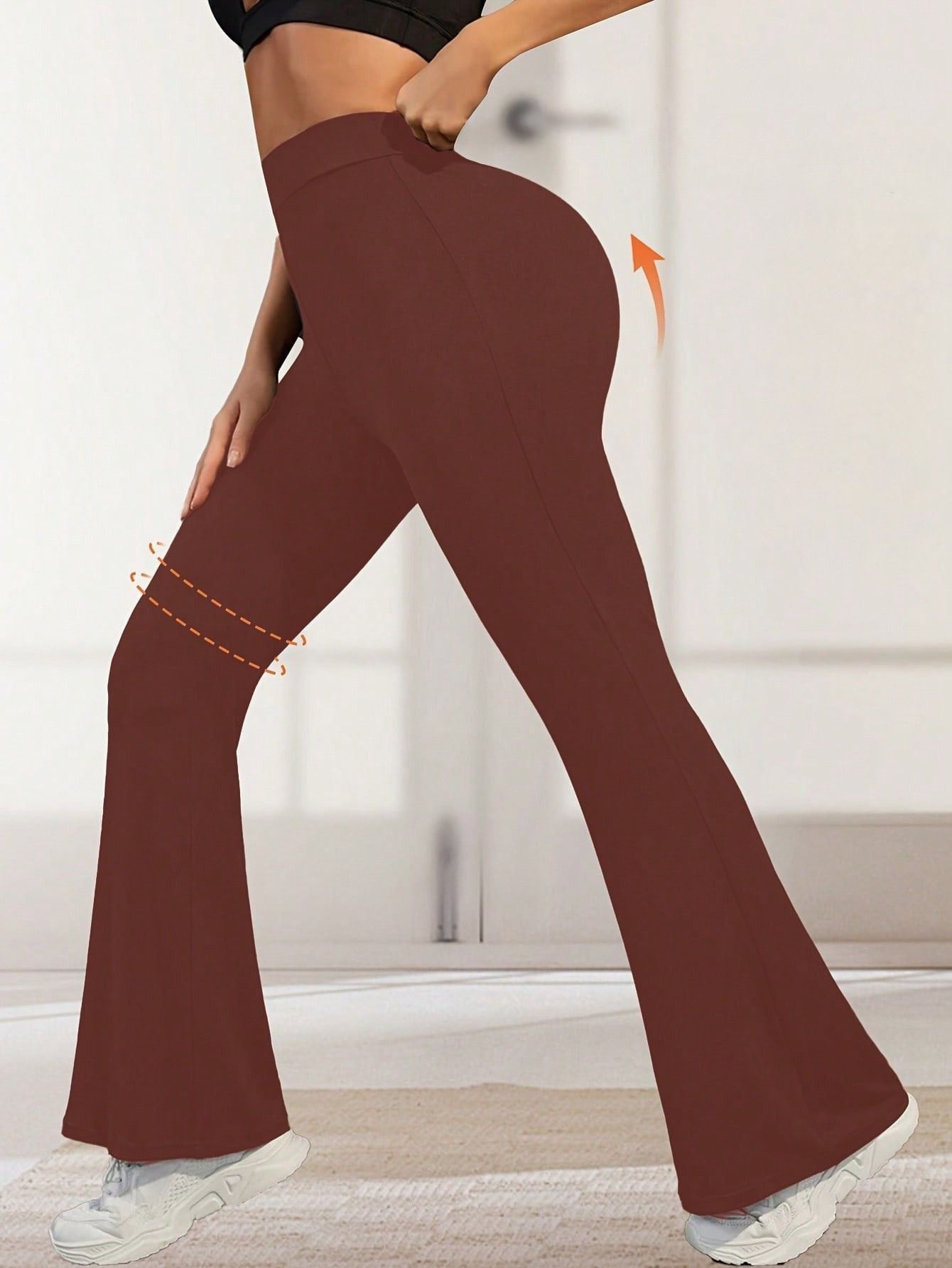 Calça Legging Flare Fitness Feminina Cintura Alta Modeladora