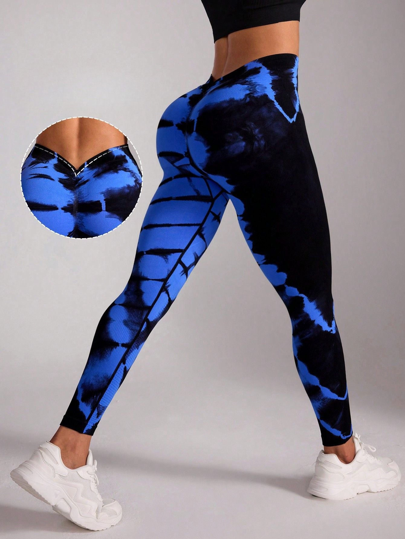 Calça Legging Seamless Estampada Tie Dye Cintura Alta