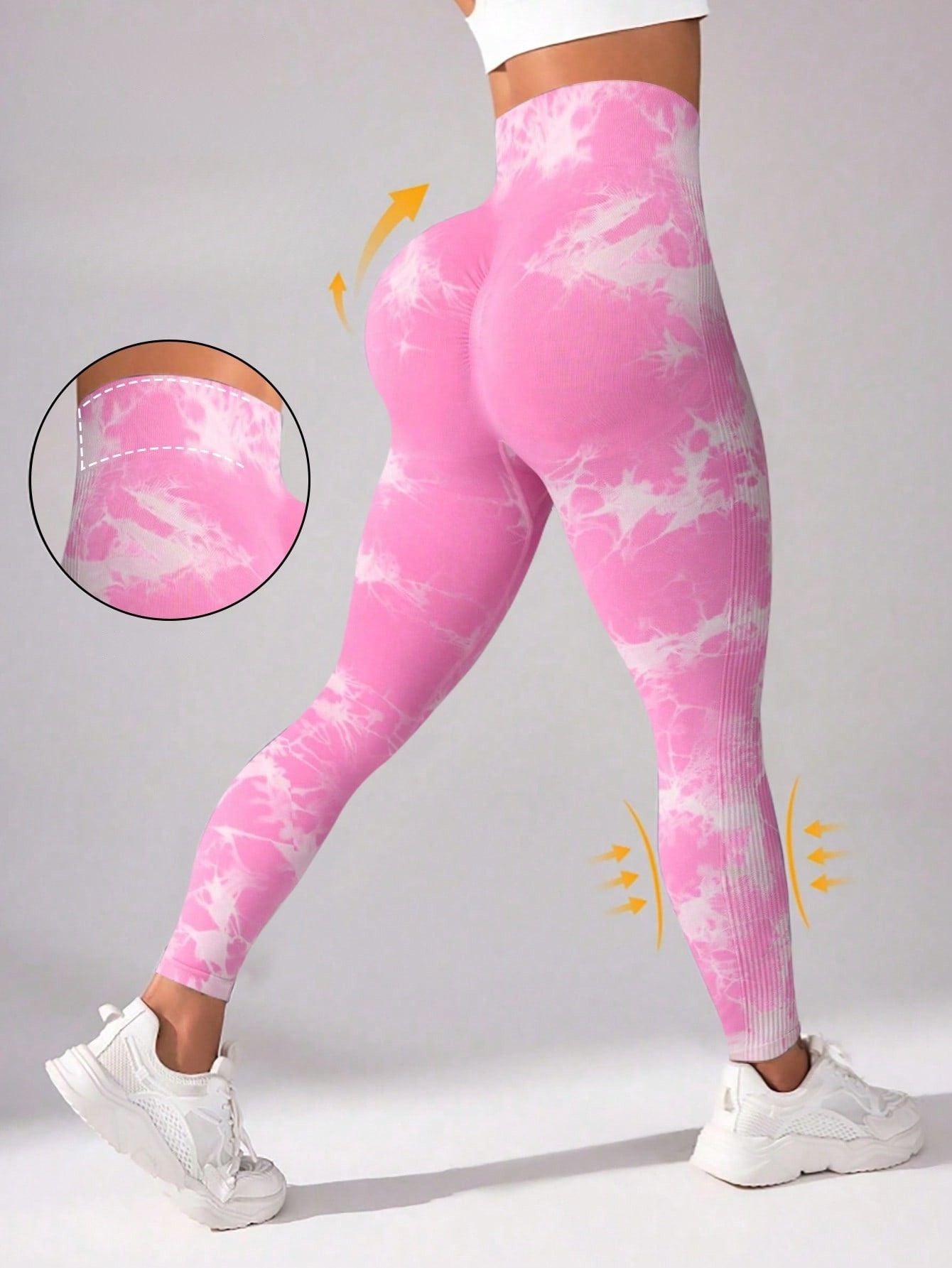 Calça Legging Tie Dye Seamless Com Compressão