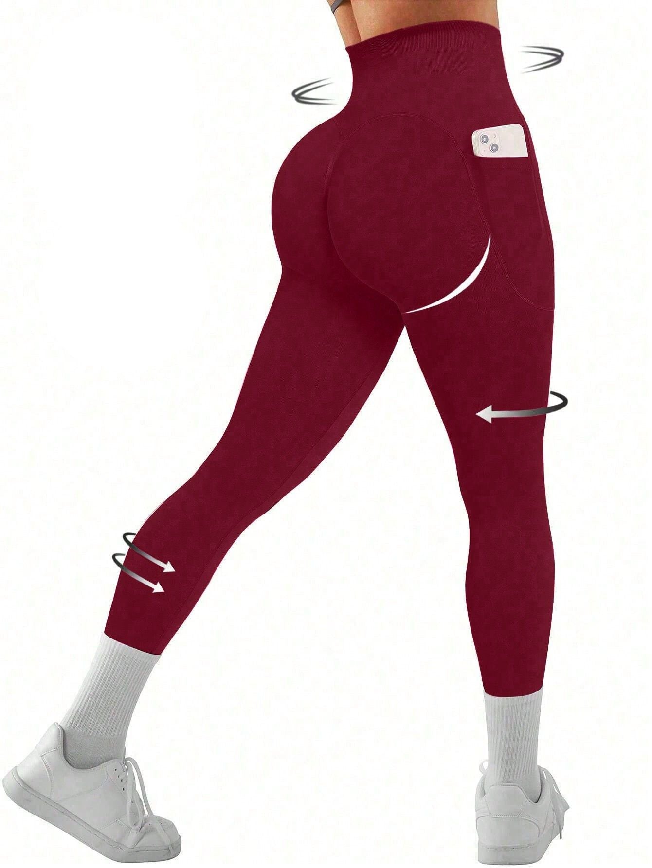 Calça Legging Seamless Cintura Alta Com Bolsos