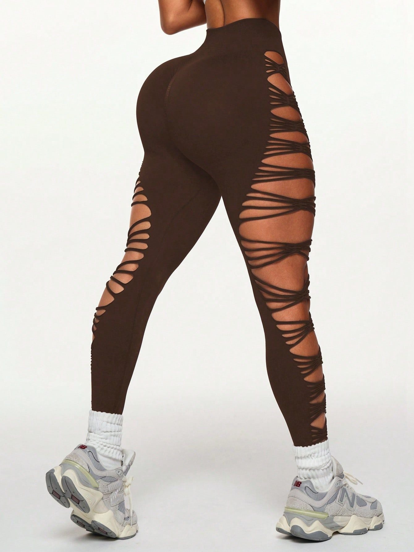 Calça Legging Fashion Com Recortes Cruzados Laterais