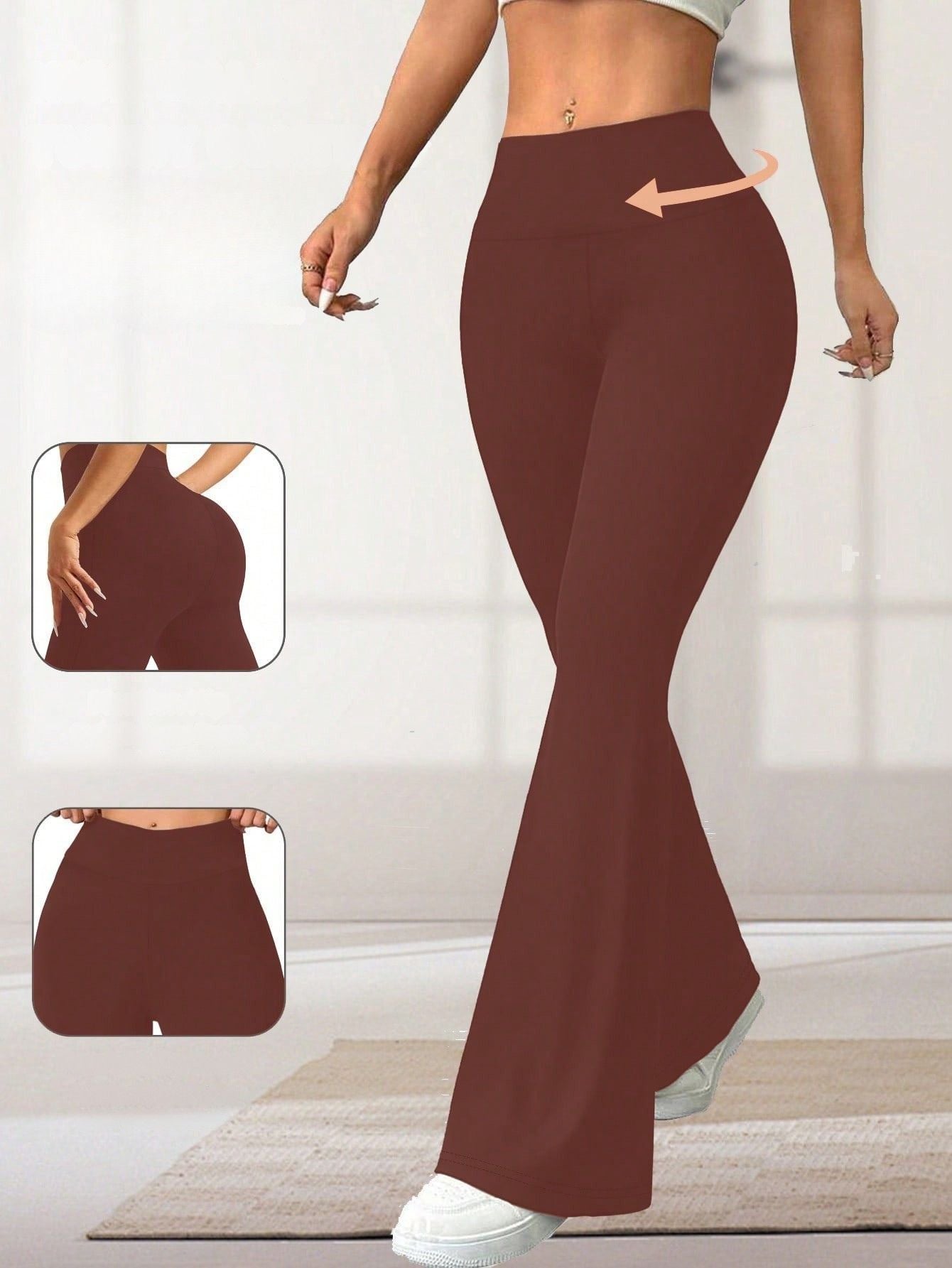 Calça Legging Flare Fitness Feminina Cintura Alta Modeladora