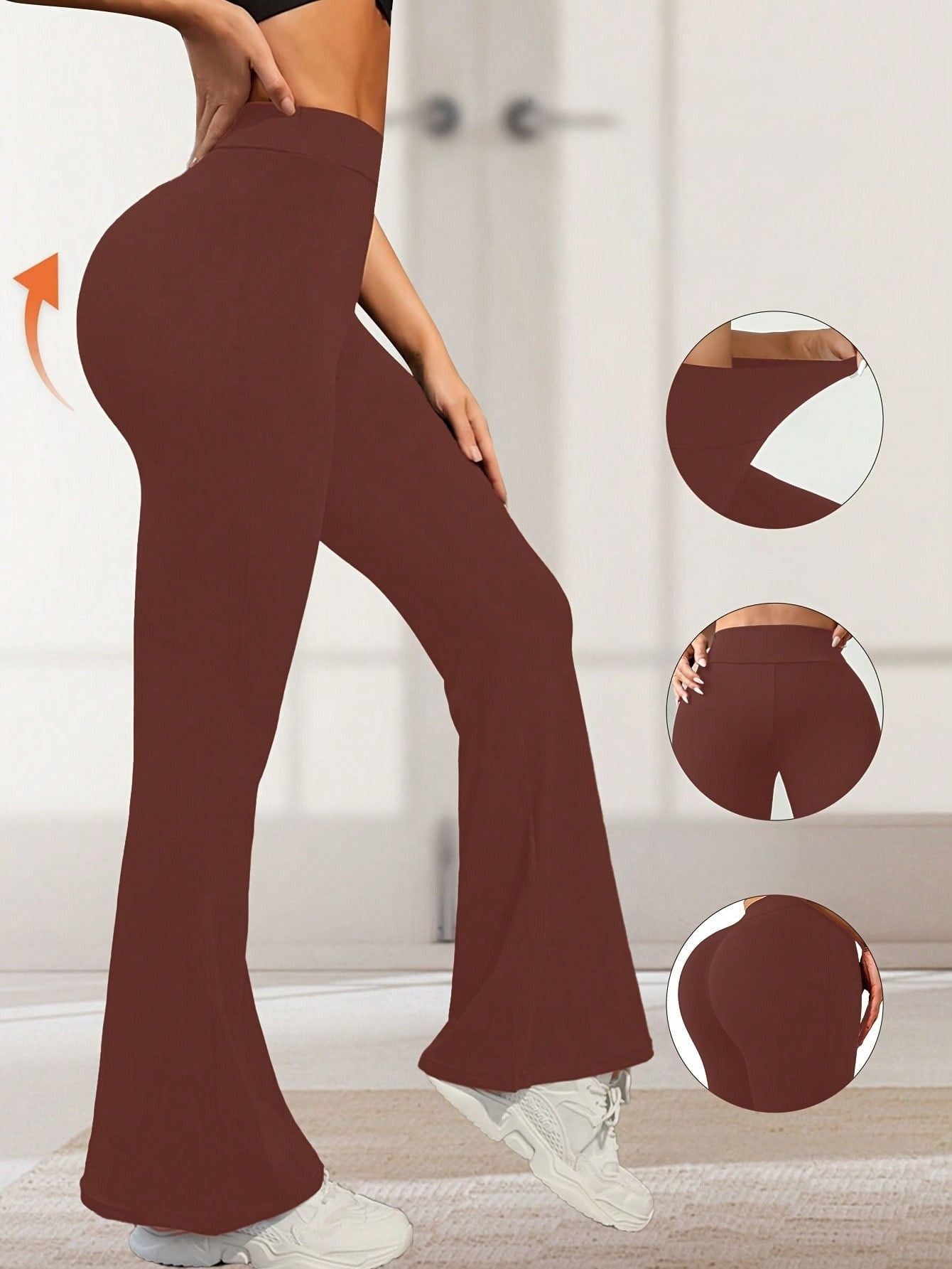 Calça Legging Flare Fitness Feminina Cintura Alta Modeladora